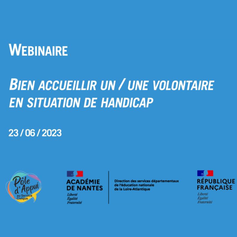 affiche webinaire bien accueillir un ou une volontaire en situation de handicap