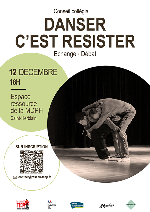 Affiche de l'évènement danser c'est résister le 12 décembre à la MDPH de saint herblain