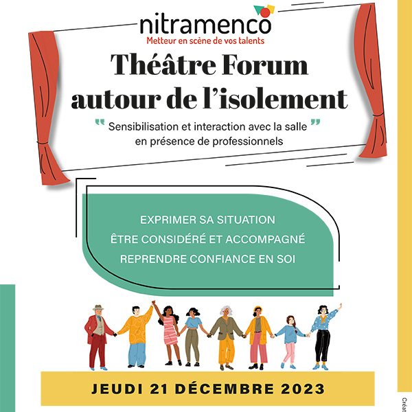 Affiche du théâtre forum autour de l'isolement le 21 décembre