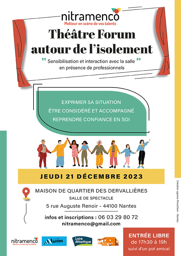 Affiche du théâtre forum autour de l'isolement le 21 décembre