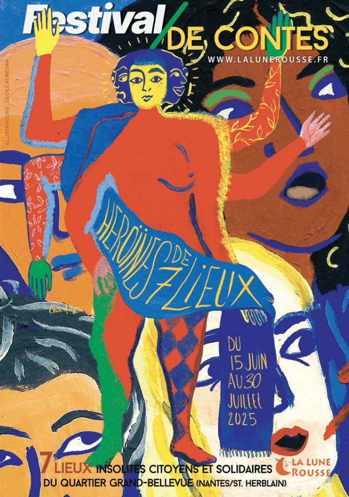 affiche du festival de contes héroines de 7 lieux