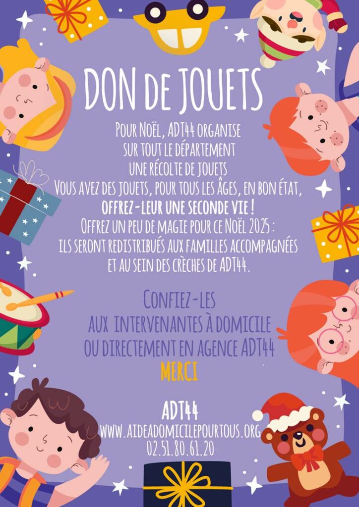 affiche de la campagne de récolte de jouets d'adt44