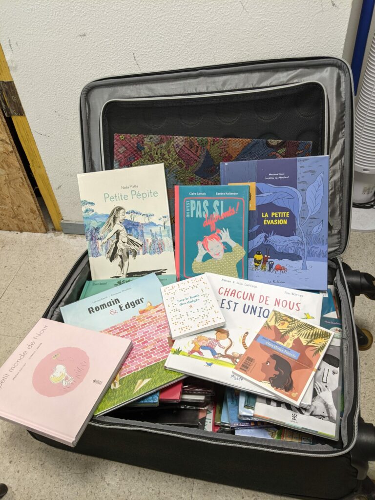 photo de plusieurs livres jeunesse dans une valise