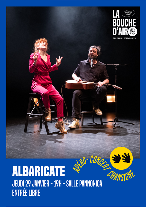 affiche du concert chansigné d'albaricate le 29 janvier
