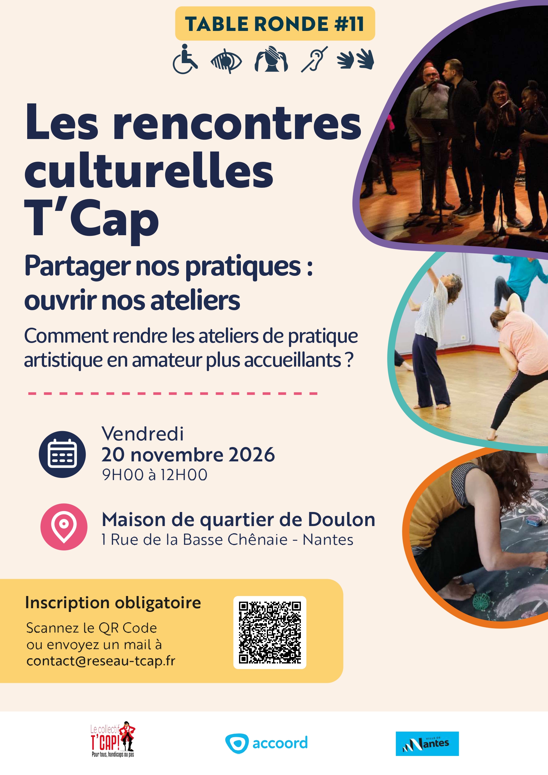 affiche de l'événement "partager nos pratiques : ouvrir nos ateliers" le 20 novembre 2026
