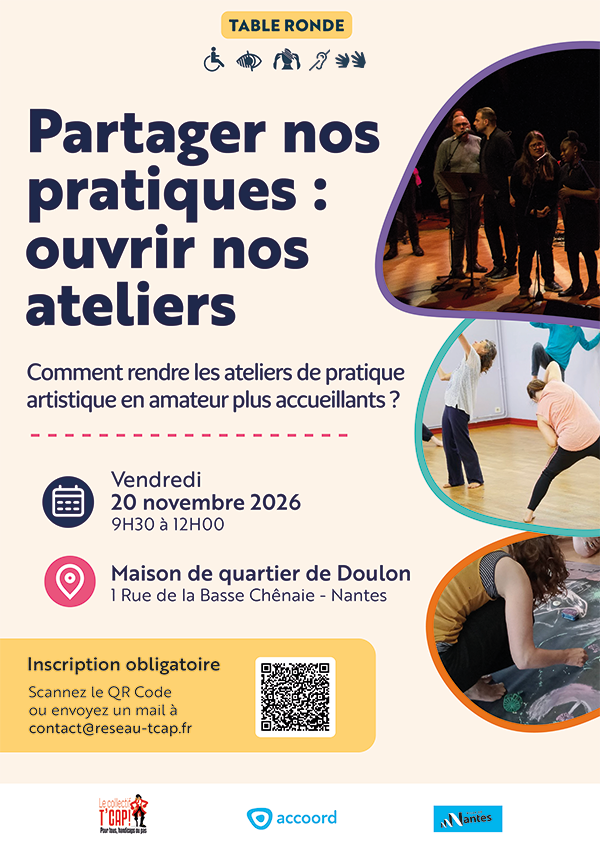 affiche de l'événement partager nos pratiques : ouvrir nos ateliers le 20 novembre
