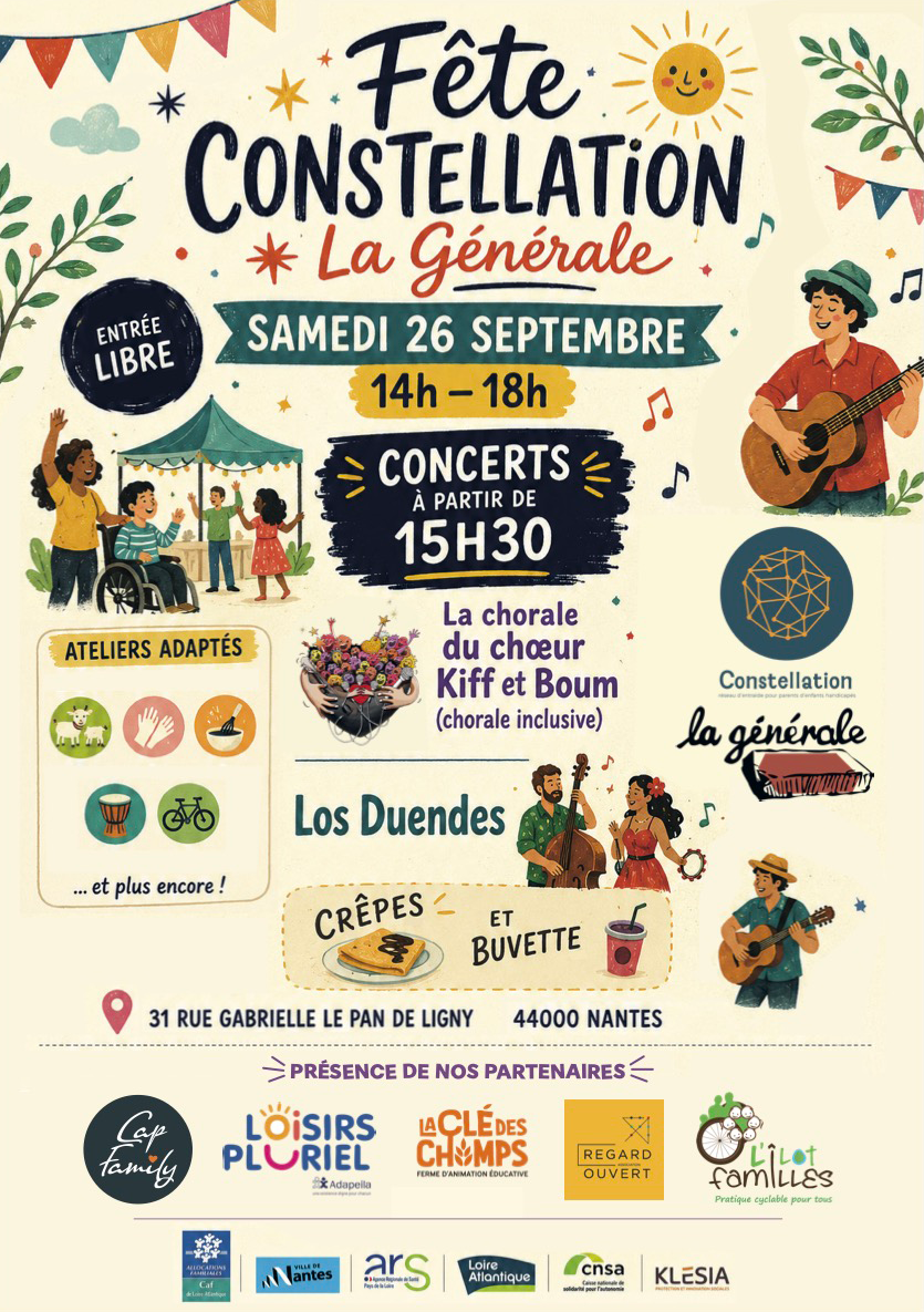 affiche de la fête de constellation le 26 septembre à la générale de nantes