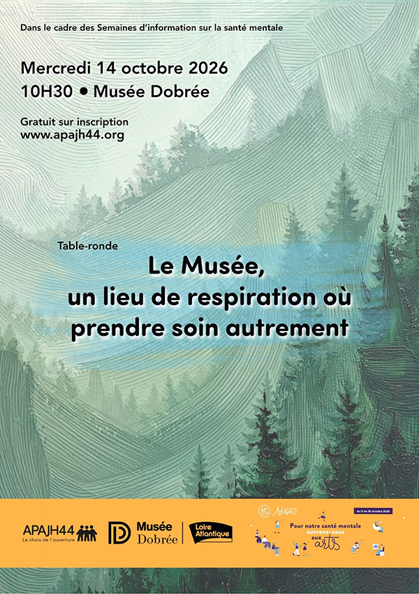 affiche de la table ronde "Le Musée, un lieu de respiration où prendre soin autrement" le 14 octobre 2026 au musée dobrée