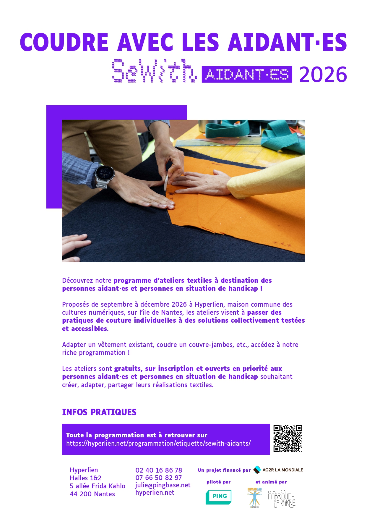 affiche des ateliers coudre avec les aidants 2026