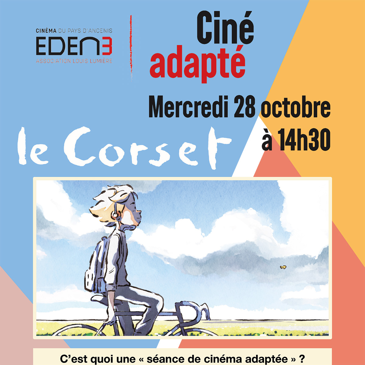 Le Corset : Prochaine séance de Ciné-adapté au Cinéma Eden 3 le 28 octobre